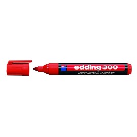 EDDING ανεξίτηλος μαρκαδόρος 300, 1.5-3mm, επαναγεμιζόμενος, κόκκινος