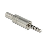 DELOCK Βύσμα 3.5mm Stereo, 4 pin, Bend Protection, metal, ασημί