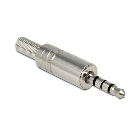 DELOCK Βύσμα 3.5mm Stereo, 4 pin, Bend Protection, metal, ασημί