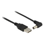 DELOCK καλώδιο USB σε DC 5.5 x 2.1mm 83578, γωνιακό, 1.5m, μαύρο