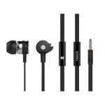 CELEBRAT earphones με μικρόφωνο D1, 3.5mm, Φ10mm, 1.2m flat, μαύρα