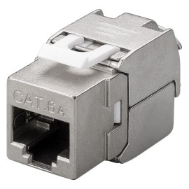 GOOBAY Keystone module RJ45 CAT 6A 90864, STP, 500 MHz, slim-line, ασημί