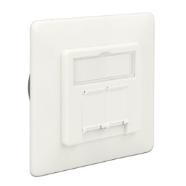 DELOCK Modular Wall Outlet Δικτύου, Cat.6A, 2x LSA, 2 Port