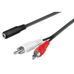 GOOBAY καλώδιο 3.5mm θηλυκό σε 2x RCA αρσενικό 50442, 1.4m, μαύρο