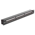 DELOCK patch panel 43295, 19"/1U, CAT 6, 24x coupler RJ45 ports, μαύρο