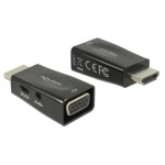 DELOCK αντάπτορας HDMI σε VGA 65901 με 3.5mm, 1080p/60Hz, μαύρος