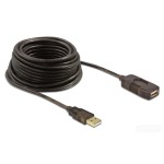 DELOCK καλώδιο USB 2.0 αρσενικό σε θηλυκό 82308, active, 5m, μαύρο