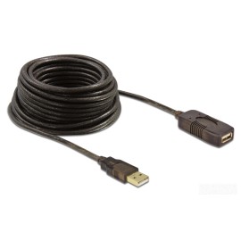 DELOCK καλώδιο USB 2.0 αρσενικό σε θηλυκό 82308, active, 5m, μαύρο