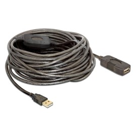 DELOCK καλώδιο USB 2.0 αρσενικό σε θηλυκό 82689, active, 15m, μαύρο