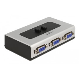 DELOCK VGA switch 87758, 2 σε 1, bidirectional, 1080p/60Hz, ασημί