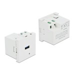 DELOCK module USB θύρα φόρτισης Easy 45 81311, 18W, 45x45mm, λευκό