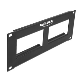 DELOCK patch panel Easy 45 81379, 10", 2U, 90.5x45.2mm x2, μαύρο