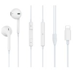 CELEBRAT earphones με μικρόφωνο G17, Lightning, Φ14mm, 1.2m, λευκά