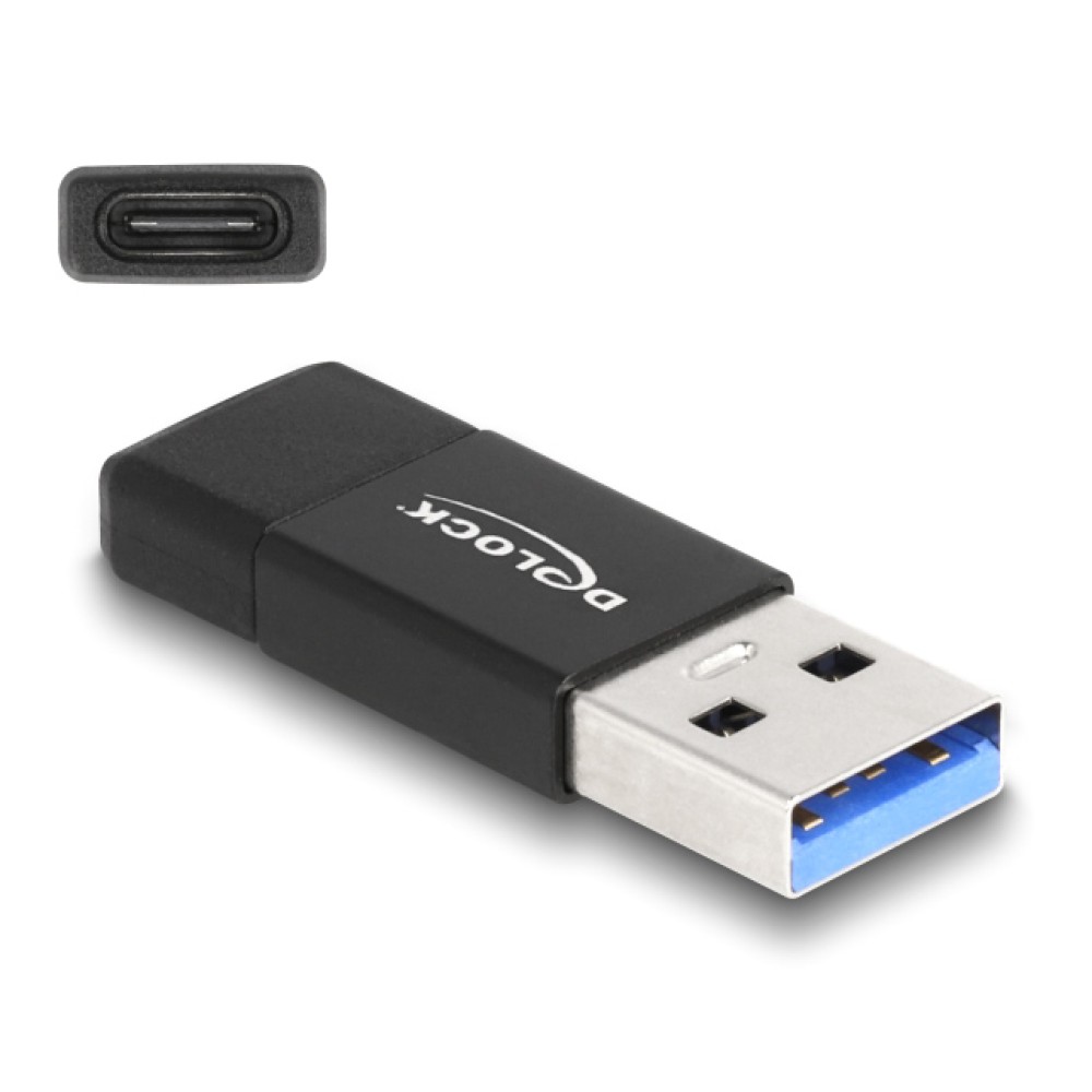 DELOCK αντάπτορας USB 3.2 Gen 2 σε USB-C 60001, 10Gbps, μαύρος