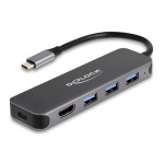 DELOCK docking station 64171, 5 θυρών, USB-C σύνδεση, 85W PD, 4K, γκρι