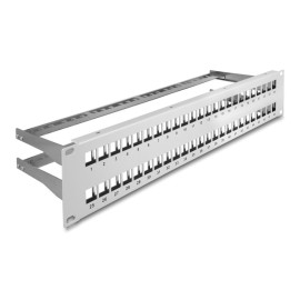 DELOCK Keystone patch panel 66879, 19"/2U, 48x ports, γκρι