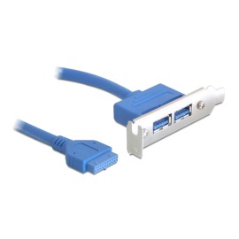 DELOCK κάρτα επέκτασης USB 19 pin σε 2x USB 3.0 82976, low profile