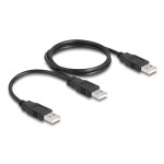 DELOCK καλώδιο USB σε 2x USB 80000, 480Mbps, 70cm, μαύρο