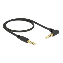 DELOCK καλώδιο Jack stereo σε Jack stereo 4pin 3.5mm, 90°, μαύρο, 0.5m