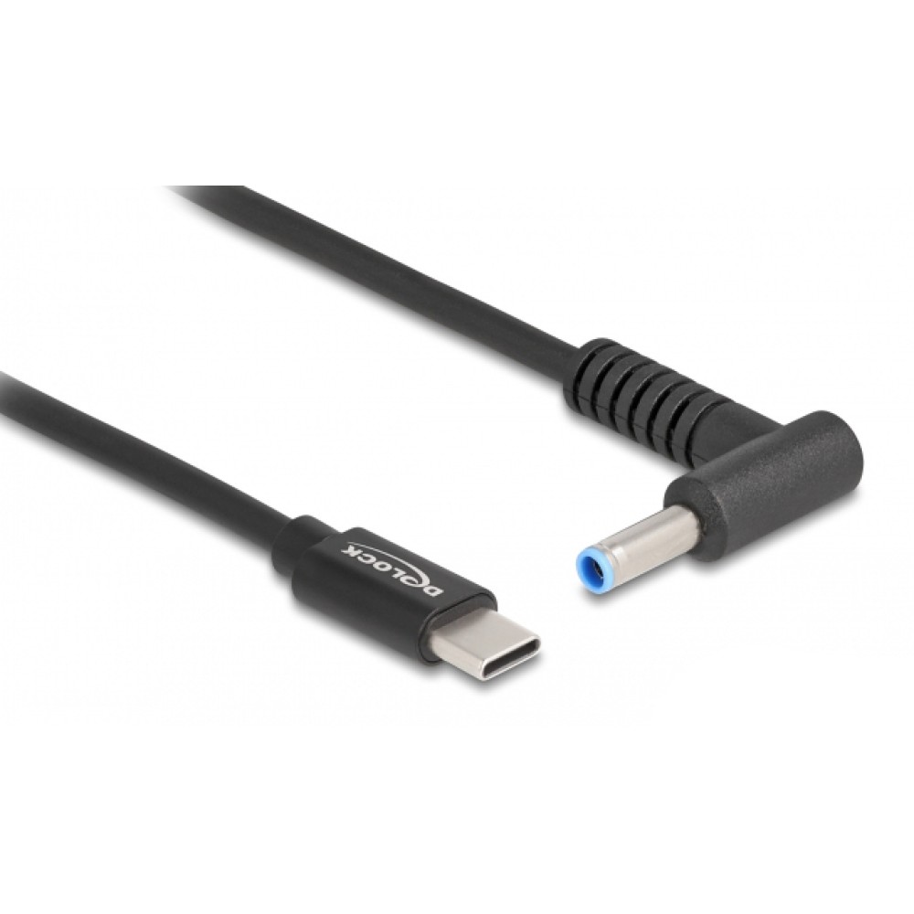 DELOCK καλώδιο τροφοδοσίας 87971, USB-C σε HP 4.5x3.0mm, 1.5m, μαύρο