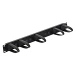 DELOCK cable management 43345 για rack 19"/1U, 5x γάντζοι, μαύρο