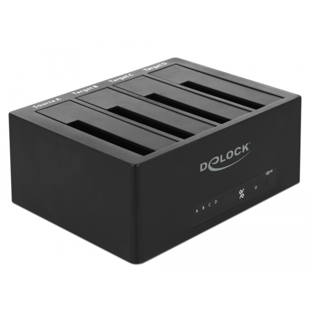 DELOCK docking station 64063, clone function, 4x HDD/SSD 6Gb/s, μαύρο