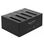 DELOCK docking station 64063, clone function, 4x HDD/SSD 6Gb/s, μαύρο