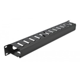 DELOCK cable management 66550 για rack 19"/1U, μεταλλικό, μαύρο