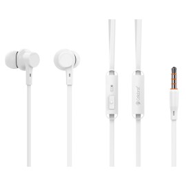 CELEBRAT earphones με μικρόφωνο G19, 3.5mm σύνδεση, Φ10mm, 1.2m, λευκά