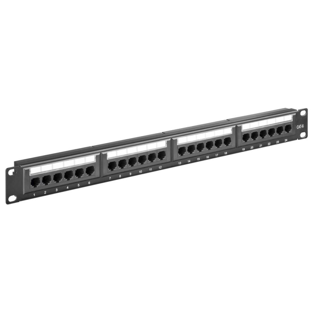 GOOBAY patch panel 93866 19"/1U, 24x ports, CAT 6 UTP, μαύρo