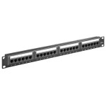 GOOBAY patch panel 93866 19"/1U, 24x ports, CAT 6 UTP, μαύρo