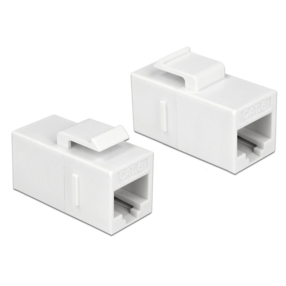 DELOCK Keystone module RJ45 86379, θηλυκό σε θηλυκό, Cat 6 UTP, λευκό