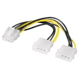 GOOBAY καλώδιο 2x molex 4pin σε 1x 8pin 93241, 0.15m