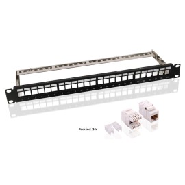 GOOBAY Keystone patch panel 95336 με 24 modules, 19"/1U, 24 ports, μαύρo