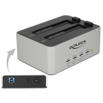 DELOCK docking station 63991, clone function, 2x 2.5/3.5" SSD/HDD, 5Gbps