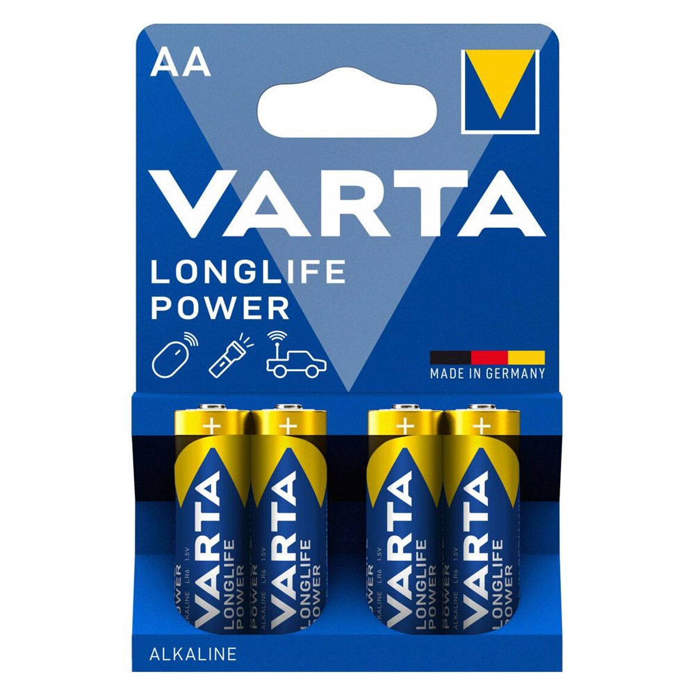 VARTA αλκαλικές μπαταρίες Longlife Power, AA/LR6, 1.5V, 4τμχ