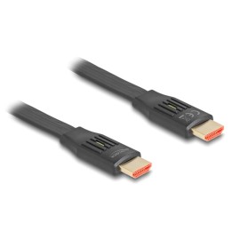 DELOCK καλώδιο HDMI 81002, flat, 8K/60Hz, 48 Gbps, eARC, HDR, 2m, μαύρο