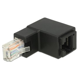 DELOCK αντάπτορας RJ45 86424, CAT 6 UTP, γωνιακός 90°, μαύρος