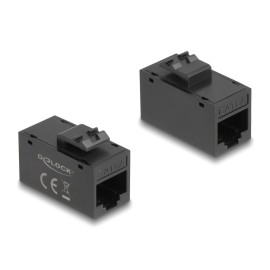 DELOCK Keystone module RJ45 90638, θηλυκό σε θηλυκό, Cat 6A UTP, μαύρο