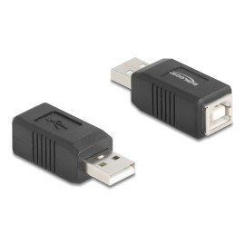 DELOCK αντάπτορας USB σε USB Type B 67202, 480Mbps, μαύρος