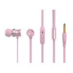 CELEBRAT earphones με μικρόφωνο D7, 3.5mm σύνδεση, Φ10mm, 1.2m, ροζ