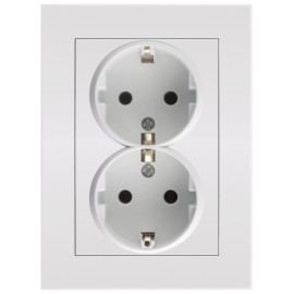 Entac Arnold Recessed wall socket 2x earthed White