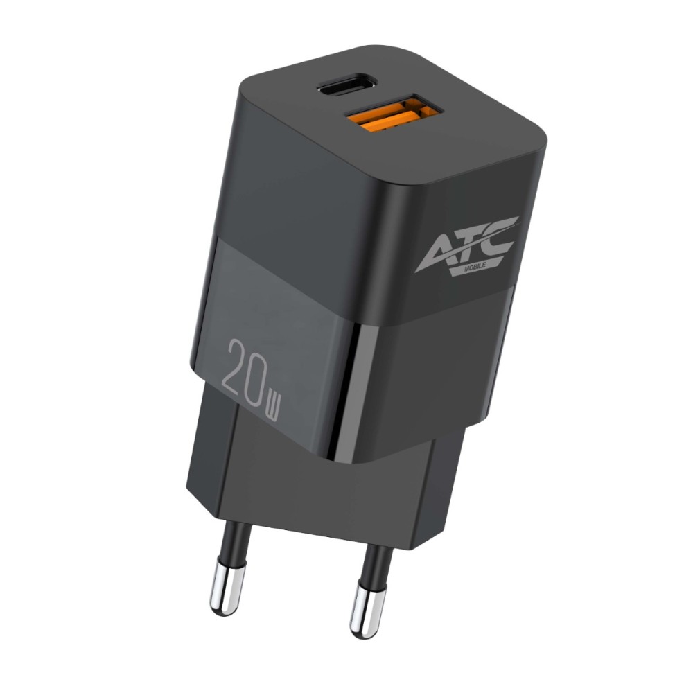 ATC-CHF5b Mini PD Fast Charger 20W Μαύρο